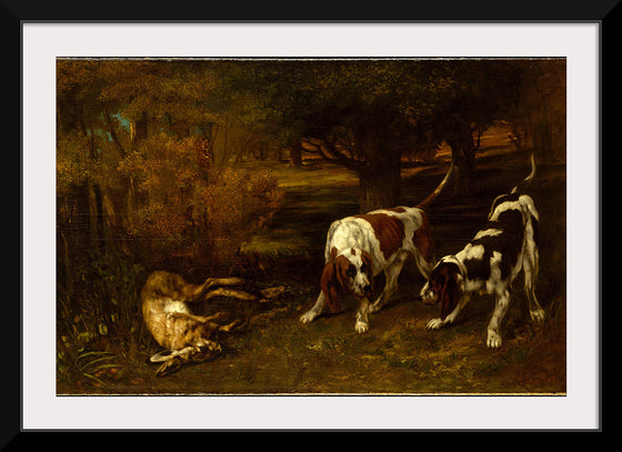 "Hunting Dogs with Dead Hare", Gustave Courbet