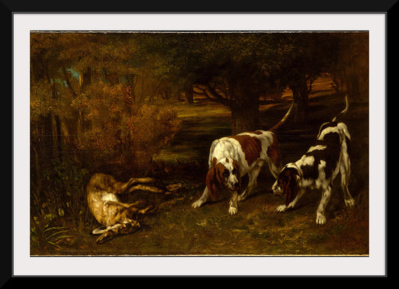 "Hunting Dogs with Dead Hare", Gustave Courbet