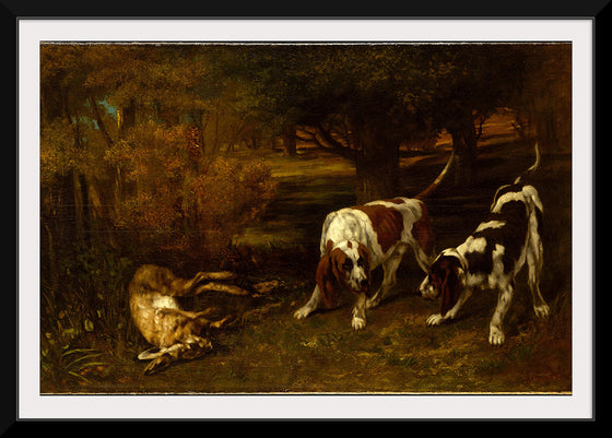 "Hunting Dogs with Dead Hare", Gustave Courbet