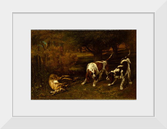 "Hunting Dogs with Dead Hare", Gustave Courbet