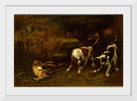 "Hunting Dogs with Dead Hare", Gustave Courbet