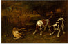 "Hunting Dogs with Dead Hare", Gustave Courbet