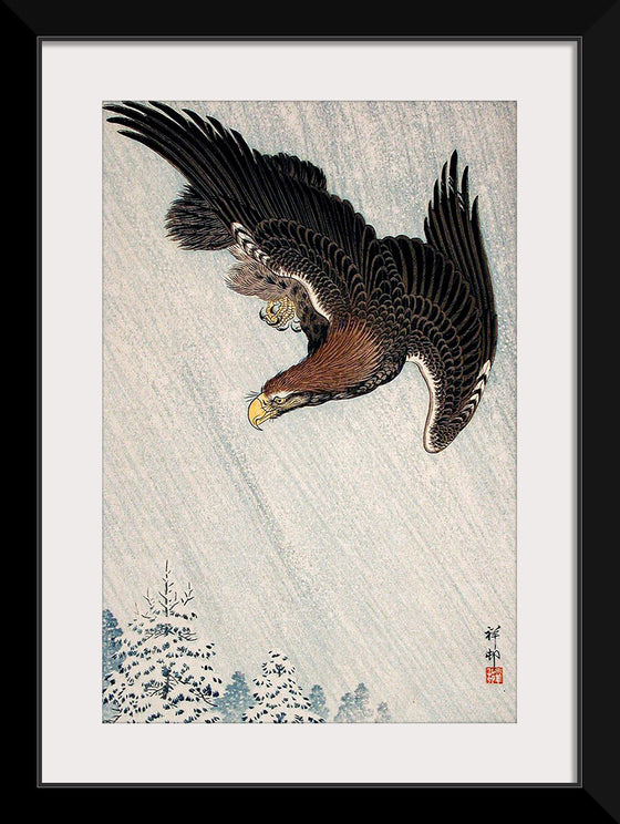 "Eagle Flying in Snow (1933)", Ohara Koson