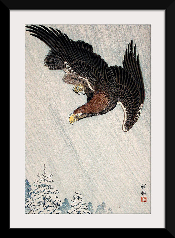 "Eagle Flying in Snow (1933)", Ohara Koson