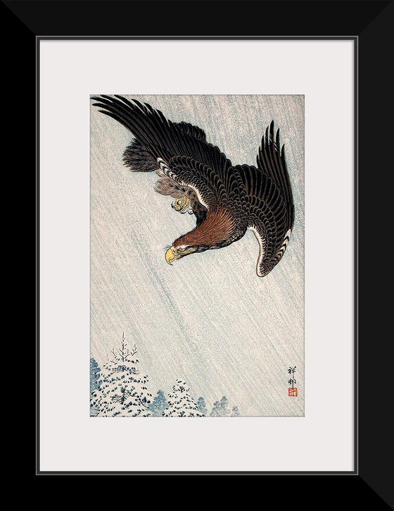 "Eagle Flying in Snow (1933)", Ohara Koson