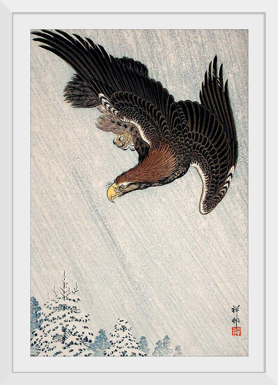 "Eagle Flying in Snow (1933)", Ohara Koson