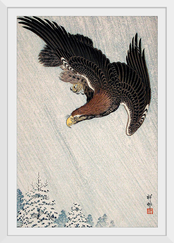 "Eagle Flying in Snow (1933)", Ohara Koson