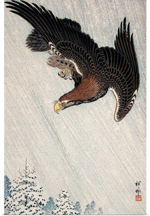  "Eagle Flying in Snow (1933)", Ohara Koson