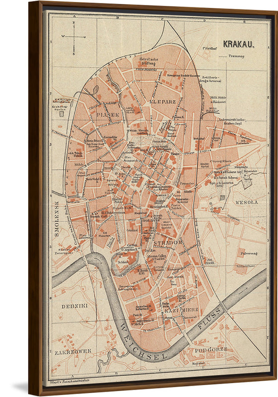 "Map of Krakau in 1895"