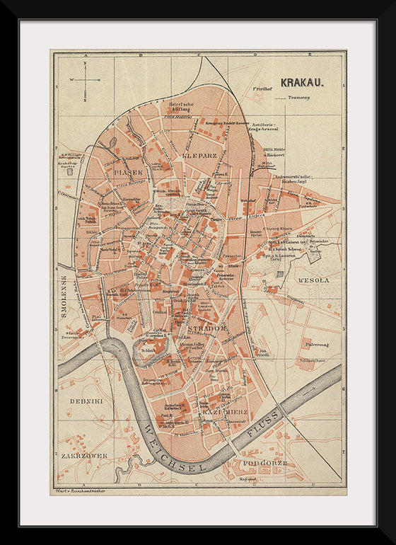 "Map of Krakau in 1895"