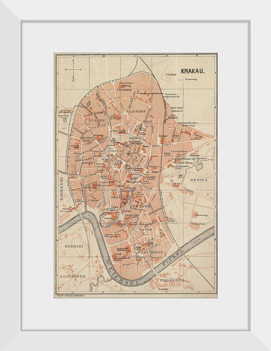 "Map of Krakau in 1895"