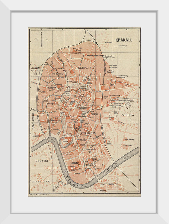 "Map of Krakau in 1895"