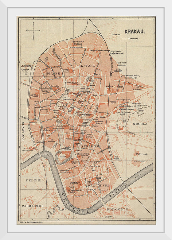 "Map of Krakau in 1895"