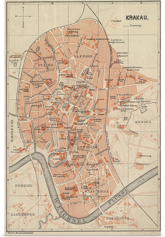 "Map of Krakau in 1895"