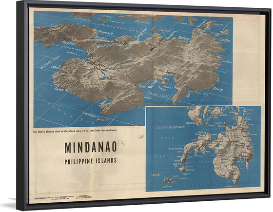 "1944 map of Mindanao United States GPO"