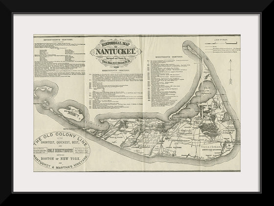 "1888 Historical Map of Nantucket", Ferdinand C. Ewer