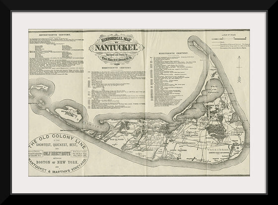 "1888 Historical Map of Nantucket", Ferdinand C. Ewer