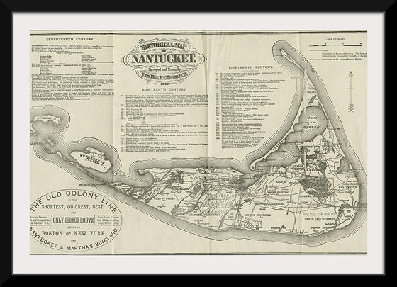 "1888 Historical Map of Nantucket", Ferdinand C. Ewer