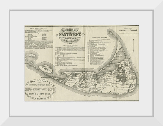 "1888 Historical Map of Nantucket", Ferdinand C. Ewer