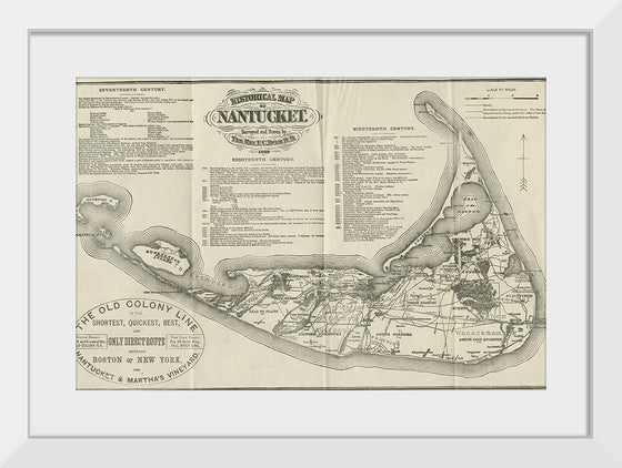 "1888 Historical Map of Nantucket", Ferdinand C. Ewer