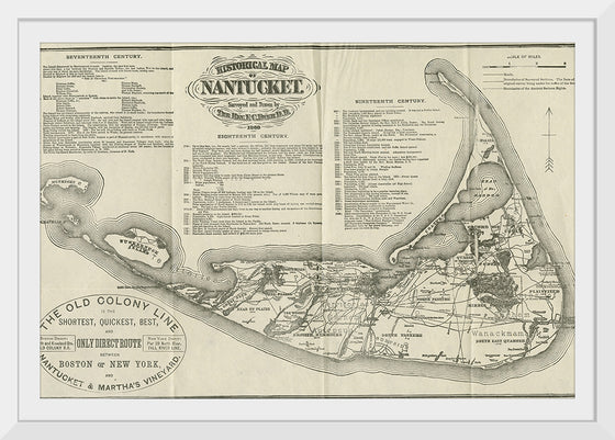 "1888 Historical Map of Nantucket", Ferdinand C. Ewer