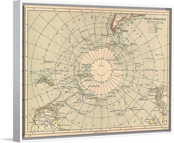 "1890 Hachette Map of Antarctica Hachette Firm", Hachette & Company