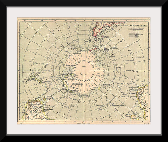 "1890 Hachette Map of Antarctica Hachette Firm", Hachette & Company