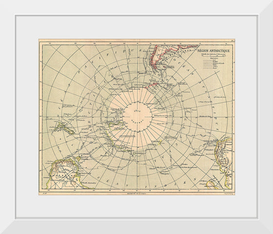 "1890 Hachette Map of Antarctica Hachette Firm", Hachette & Company