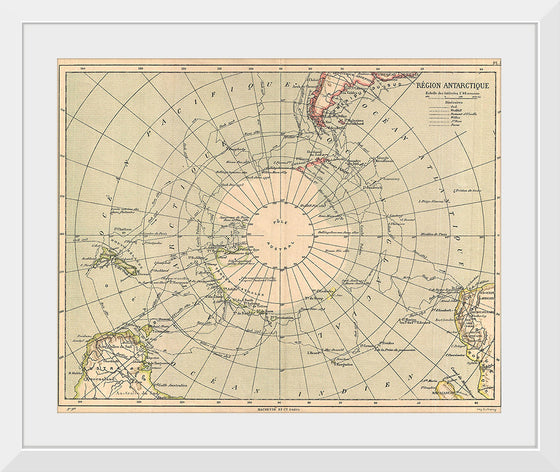 "1890 Hachette Map of Antarctica Hachette Firm", Hachette & Company