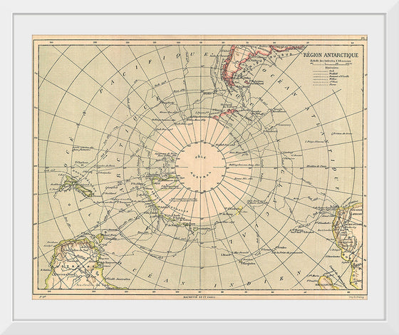 "1890 Hachette Map of Antarctica Hachette Firm", Hachette & Company