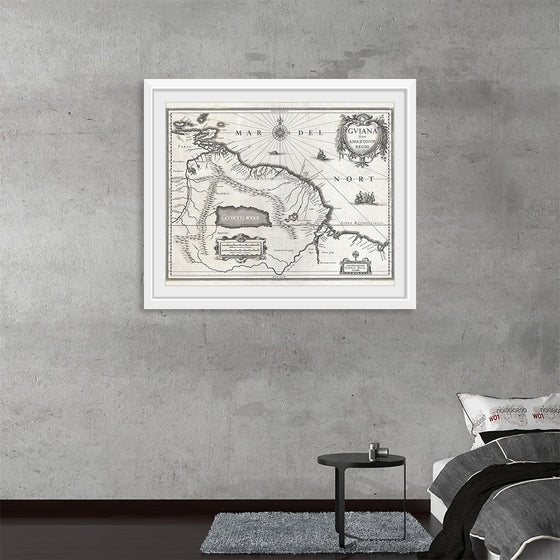 "1635 Blaeu Map of Guiana, Venezuela, and El Dorado", William Blaeu