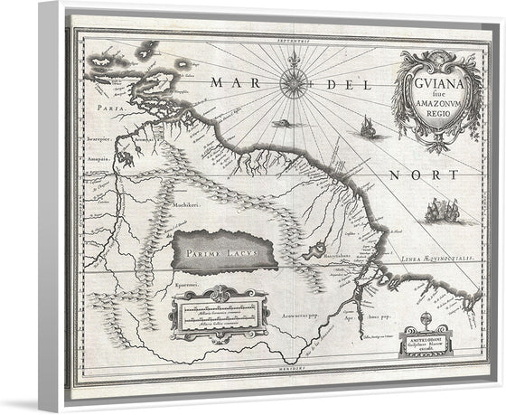 "1635 Blaeu Map of Guiana, Venezuela, and El Dorado", William Blaeu