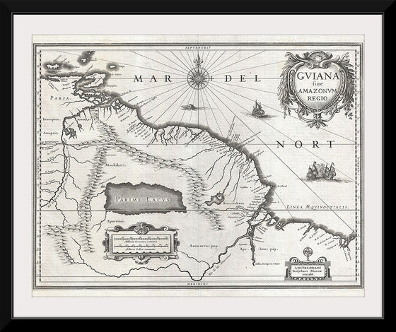 "1635 Blaeu Map of Guiana, Venezuela, and El Dorado", William Blaeu