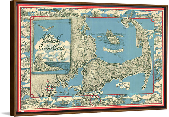 "1945 Miller Map of Cape Cod, Massachusetts F. J. Miller"