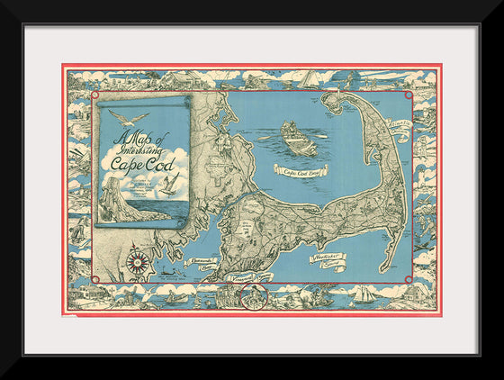 "1945 Miller Map of Cape Cod, Massachusetts F. J. Miller"