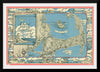 "1945 Miller Map of Cape Cod, Massachusetts F. J. Miller"