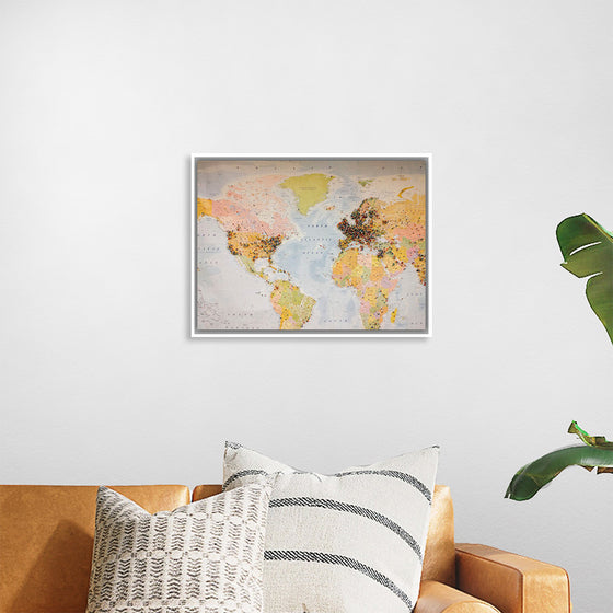 "Pinned world map"