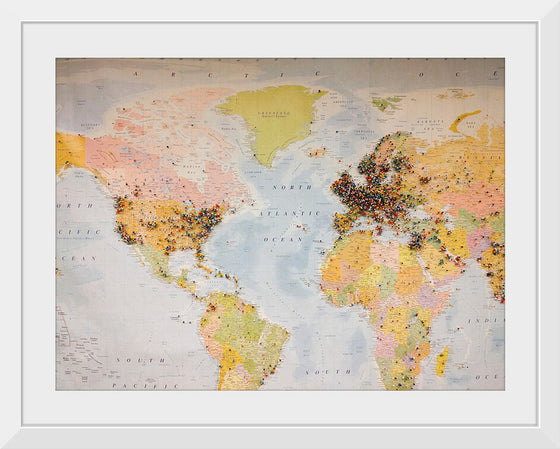 "Pinned world map"