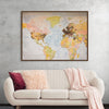 "Pinned world map"