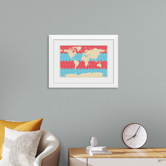 "Blue and Pink World Map"