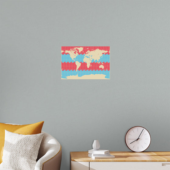 "Blue and Pink World Map"