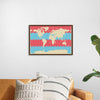 "Blue and Pink World Map"