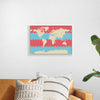 "Blue and Pink World Map"