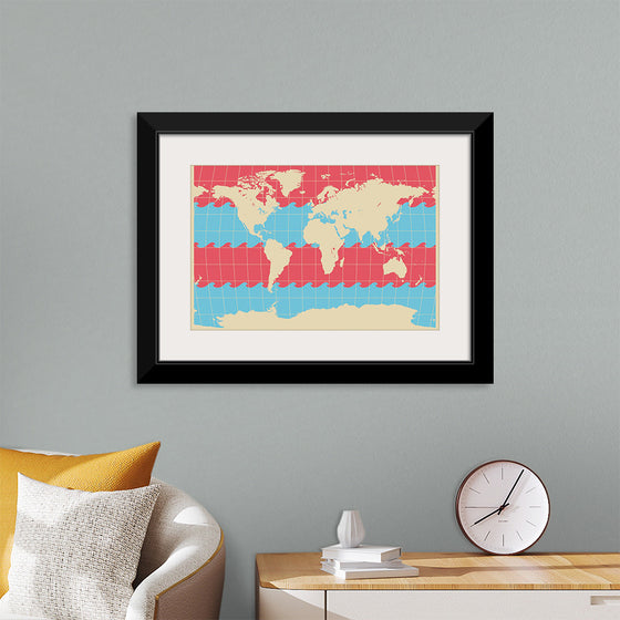 "Blue and Pink World Map"