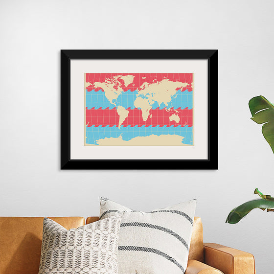 "Blue and Pink World Map"