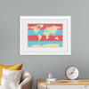 "Blue and Pink World Map"