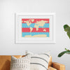 "Blue and Pink World Map"