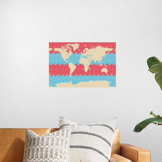 "Blue and Pink World Map"