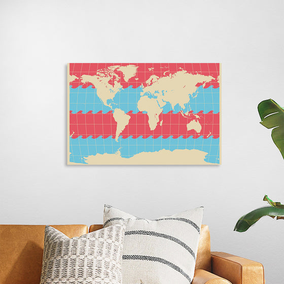 "Blue and Pink World Map"