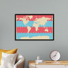 "Blue and Pink World Map"